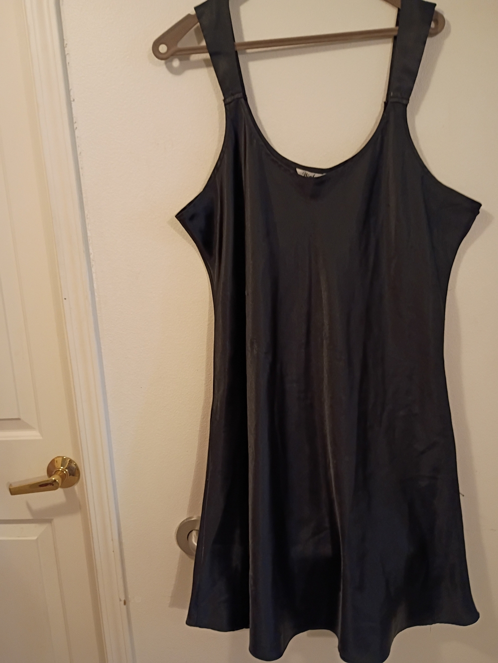 Classic Black Satin Slip Chemise